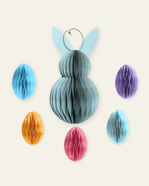 Osterdeko 6er Set Taubenblau