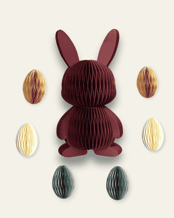 Osterdeko 7er Set Bordeauxrot