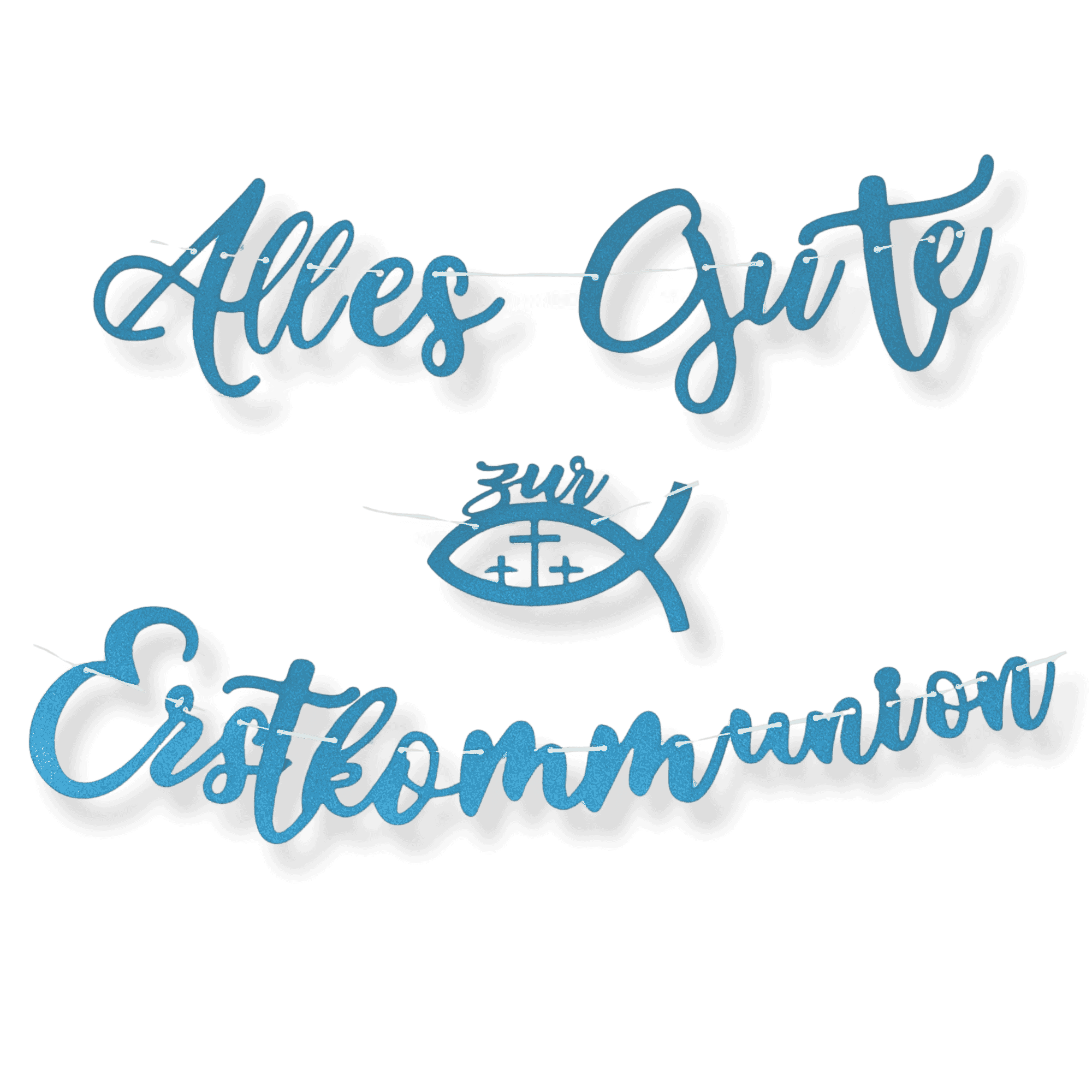 Erstkommunion Girlande Alles Gute Blau