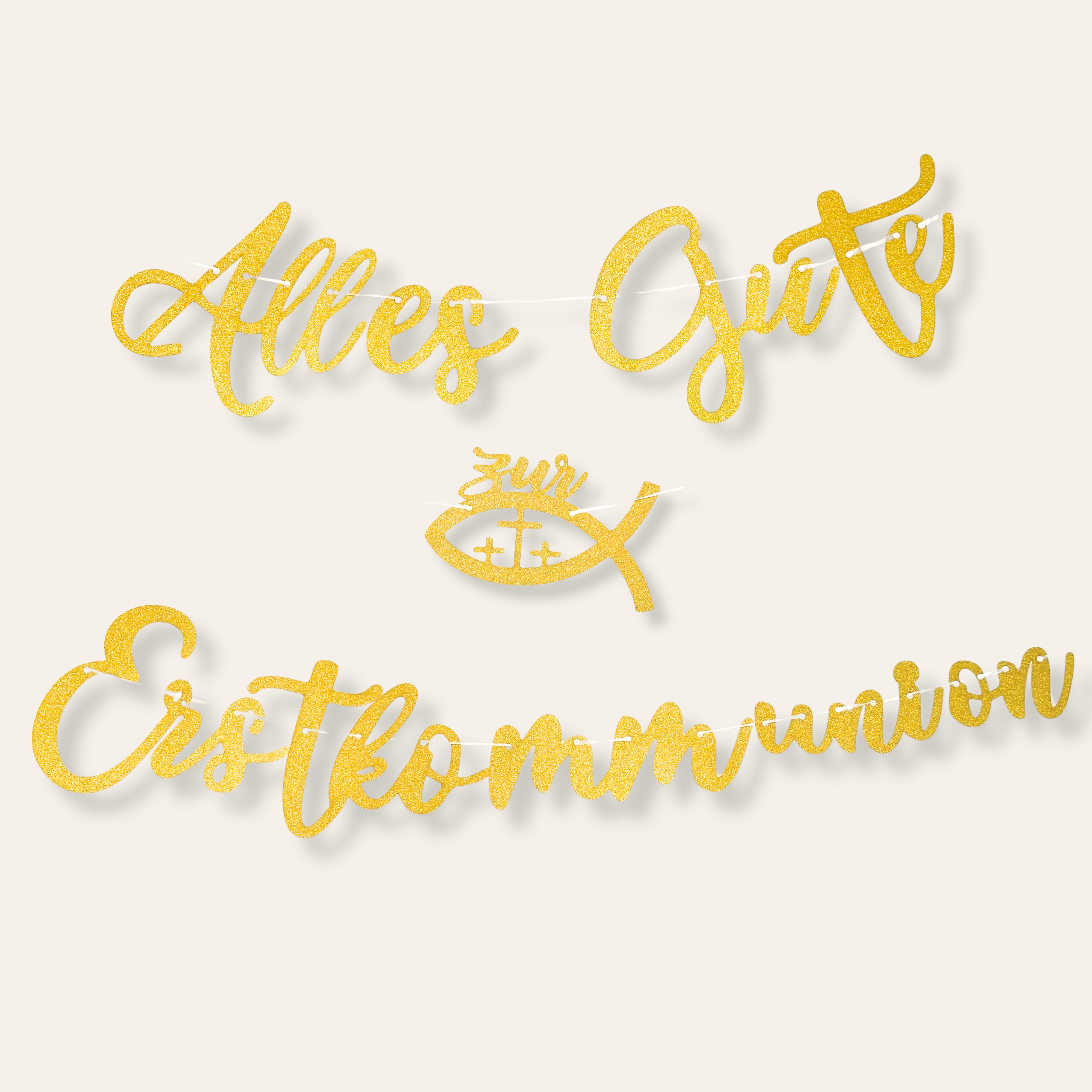 Erstkommunion Girlande Alles Gute Gold
