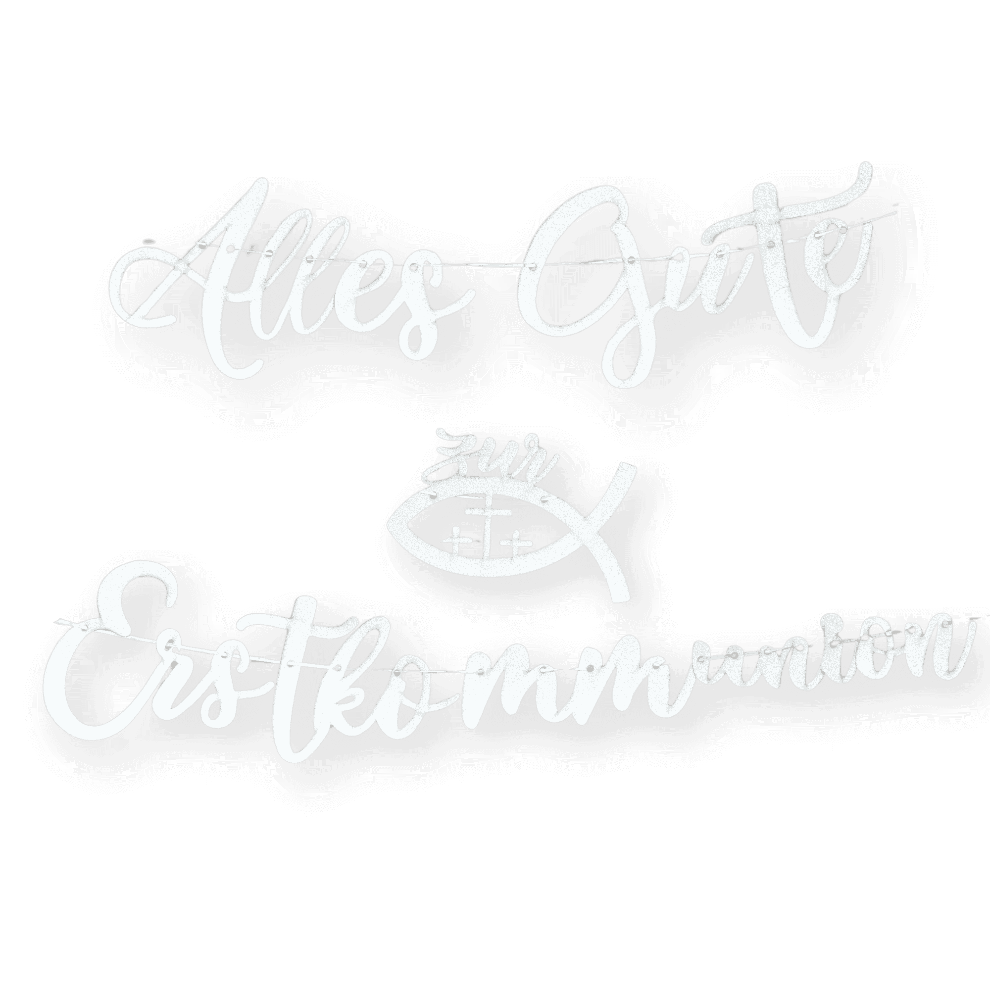 Erstkommunion Girlande Alles Gute Silber