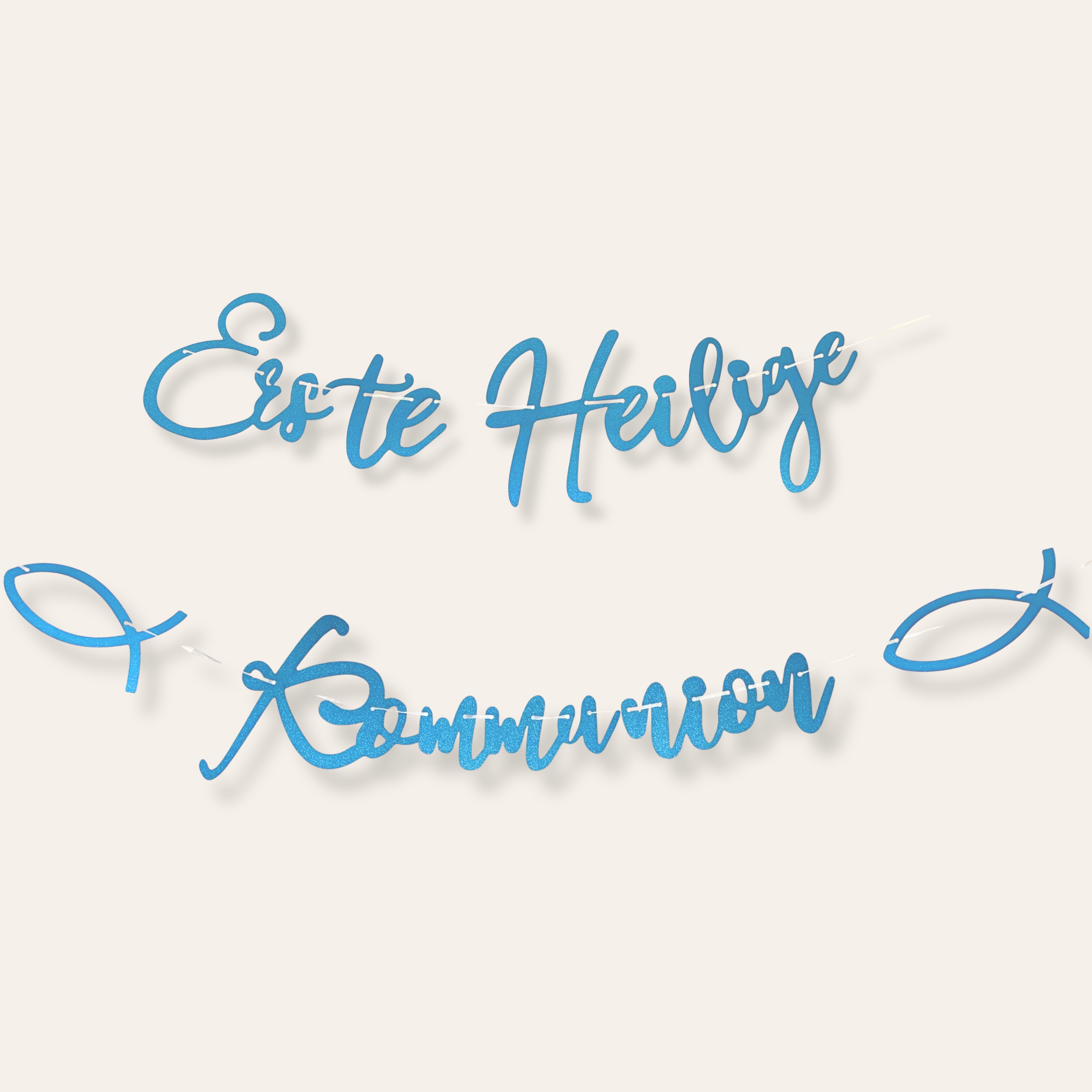 Erstkommunion Girlande Erste Heilige Blau