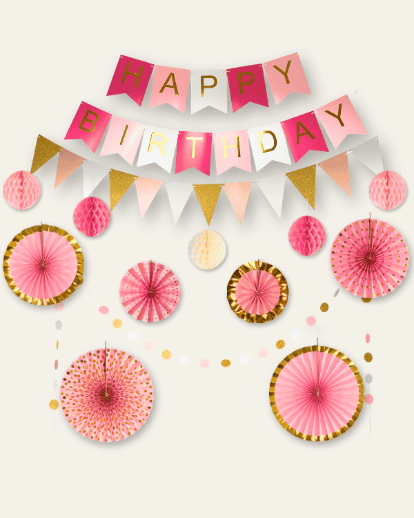 Geburtstagsdeko Rosa