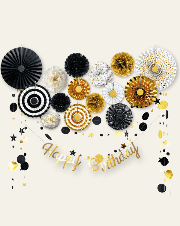 Party Deko Schwarzgold